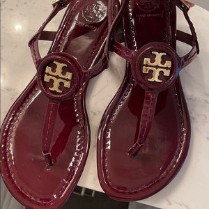 Burgundy Tory Burch Sandals